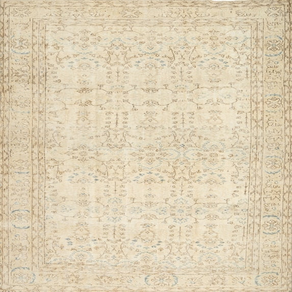 Ahgly Company Indoor Square Contemporary Brown Abstract Area Rugs, 5' Square