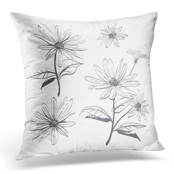 Download ARHOME Black Daisy Drawing Flowers Chamomiles Daisies Jerusalem Artichoke Botanical Coloring ...
