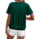 thumbnail image 3 of Camisetas Casuales de Verano para Mujer, Camisetas de Corta con Cuello en V, Camisetas Verde Tinta L, 3 of 7