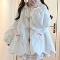 thumbnail image 2 of Nueva sudadera de algodón para mujer, ropa con orejas de conejo adorables, ropa de algodón de terciopelo de cordero, sudadera con cremallera gótica Harajuku, chaqueta cálida, 2 of 5