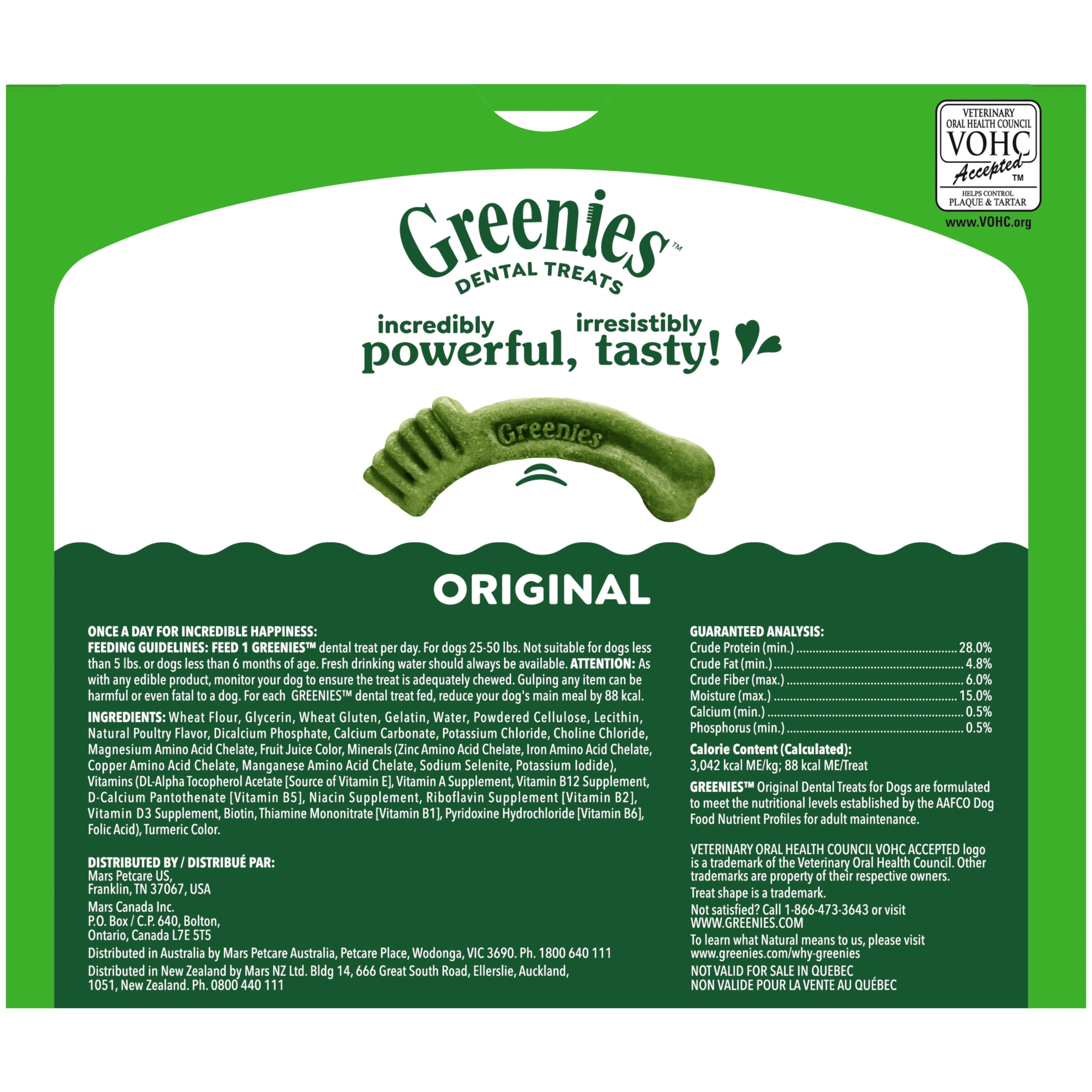 (6 pack) GREENIES Original Flavor Natural Dental Treat Chews for Medium-Sized Adult Dogs, 54 oz. Pack