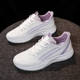 thumbnail image 4 of Women's Platforms Knit Slip On Sneakers Lace up Wide Toe Box Casual Running Shoes Breathable Non Slip Athletic Shoes, 4 of 6