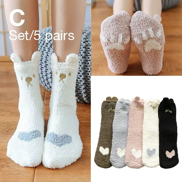 Chaussettes en Peluche pour Femmes – Chaussettes de Sommeil Douces et Chaudes, Chaussettes de Noël Moelleuses, Chaussettes de Détente d'Hiver pour Femmes Tailles 611