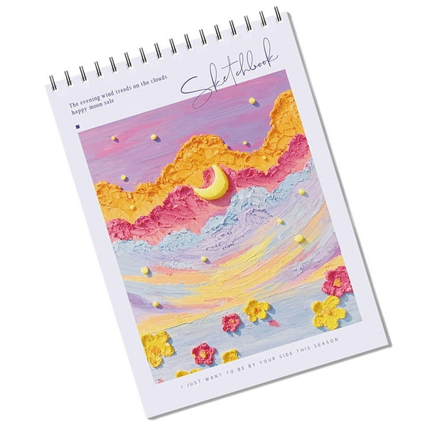 Bloc de notas de 45 hojas para bocetos, dibujo, arte, aprendizaje, escritura, acuarela, libro para Estilo D