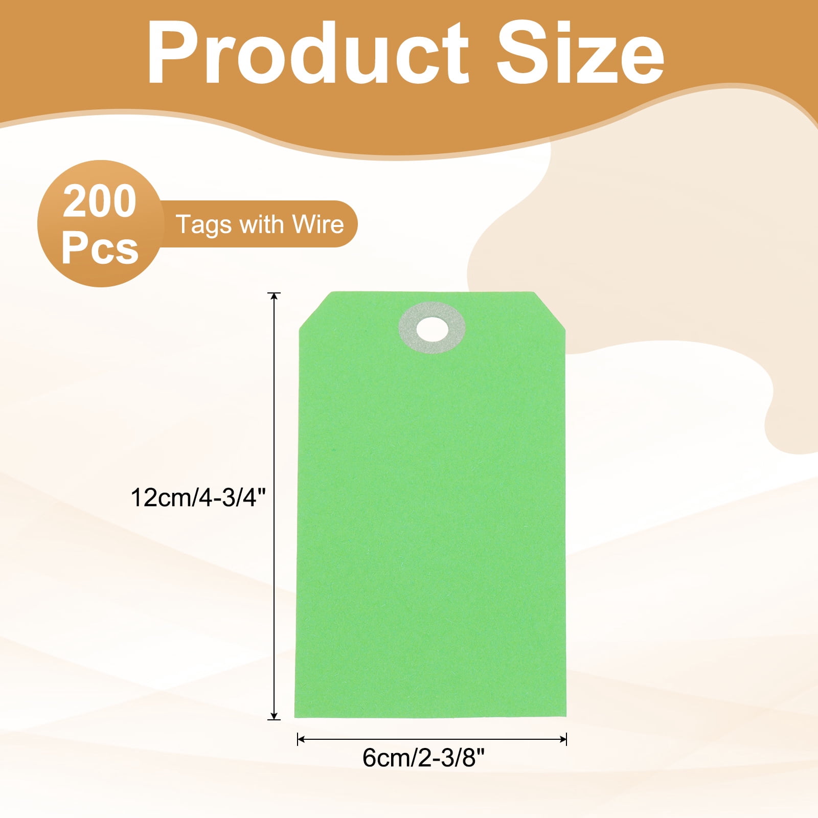 Uxcell Blank Shipping Tags Shipping Tags with Wire Manila Hang Label Tags with Reinforced Eyelet for Inventory Gift Label Green 4-3/4"