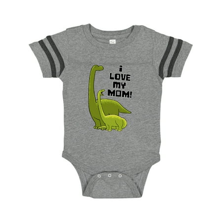 

Inktastic I Love my Mom with Baby and Mommy Brontosaurus Gift Baby Boy or Baby Girl Bodysuit
