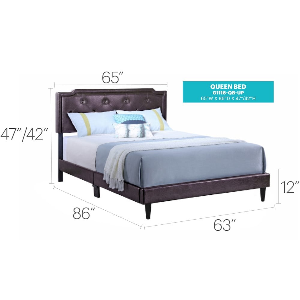 Glory Furniture Deb Queen Bed in Cappuccino Color