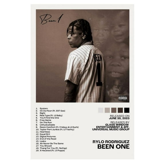 Rylo Rodriguez Been One Album Cover Music Poster Rap Home Decor For Living Room Hip-Hop Aesthetic Rapper Album Wall Art Records Poster Wall Decor For Bedroom