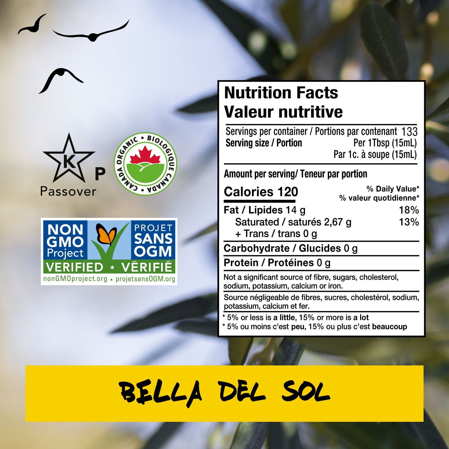 Bella Del Sol Organic Extra Virgin Olive Oil 750ml, Premium – First Cold Press