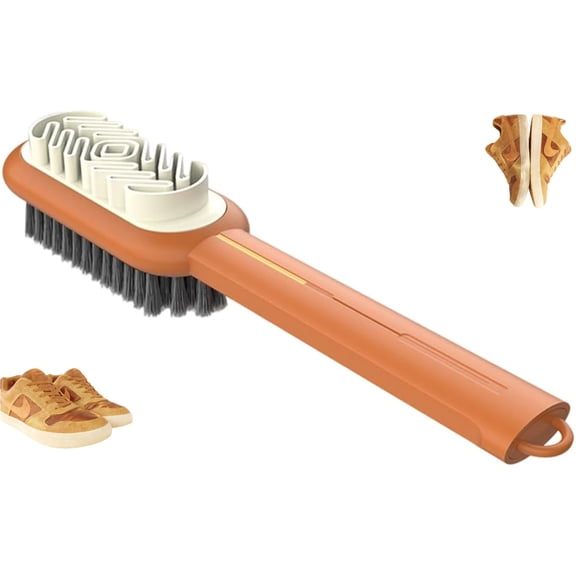 Generic 2 in 1 Scrub Suede Shoe Brush, Rubber Polish Eraser with Soft Plastic Bristles for Suede & Nubuck Cleaning (Orange)