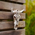 thumbnail image 3 of Dserhfy Retro Bull Skull Ornament Resin 3D Hollow Bull Skull Wall Sculpture Longhorn Cow Head Wall Art Decor for Living Room, 3 of 7