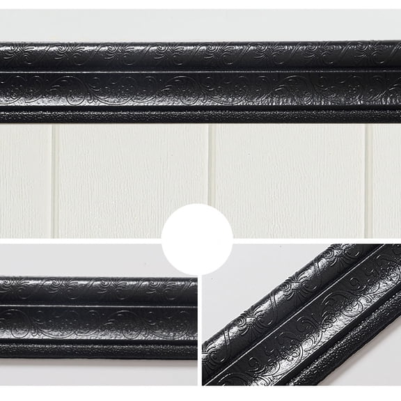 KCEHTA 90"x 3" Self Adhesive Flexible Foam Molding Trim Wallpaper Border 3D Sticky Decorative Wall Lines Peel and Stick Wall Trim Baseboard Molding Trim for Home Hotel DIY Decor