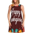 thumbnail image 1 of Fotbe Happy Thanksgiving Vestido de Verano sin Mangas para Mujer – Vestido Midi Línea A, Estilo Camiseta Floral, Vestido Playero Casual y Fluido, 1 of 7