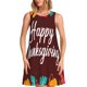 thumbnail image 1 of Easygdp Happy Thanksgiving para Vestido Transpirable de Mujer, Vestido Suelto de Manga Corta con Pliegues y Bolsillos para el Verano, 1 of 7