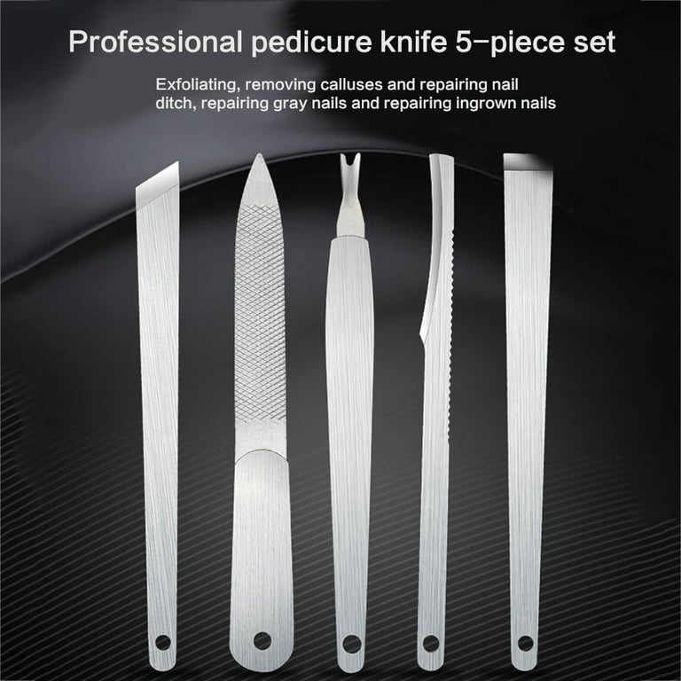 TIERPOP Manicure Pedicure Tools Stainless Steel Ingrown Toenail Correction  Foot Callus File Blade Dead Skin Remover Nail Knife 