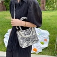 thumbnail image 4 of Bolso bandolera con estampado de lona vintage para mujer Bolsos con asa superior de perlas informales Likrtyny Para estrenar, 4 of 9