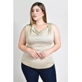 thumbnail image 1 of Blusa satinada con broche Roman Fashion /Tallas Extras, 1914 (Beige) beige 42, 1 of 6