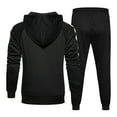 thumbnail image 2 of Lavnis Men's Hooded Casual Tracksuits Solid Color Full Zip Long Sleeve Leisure Fashion Athletic Jogging Running Sweatsuits Set Black L, 2 of 5