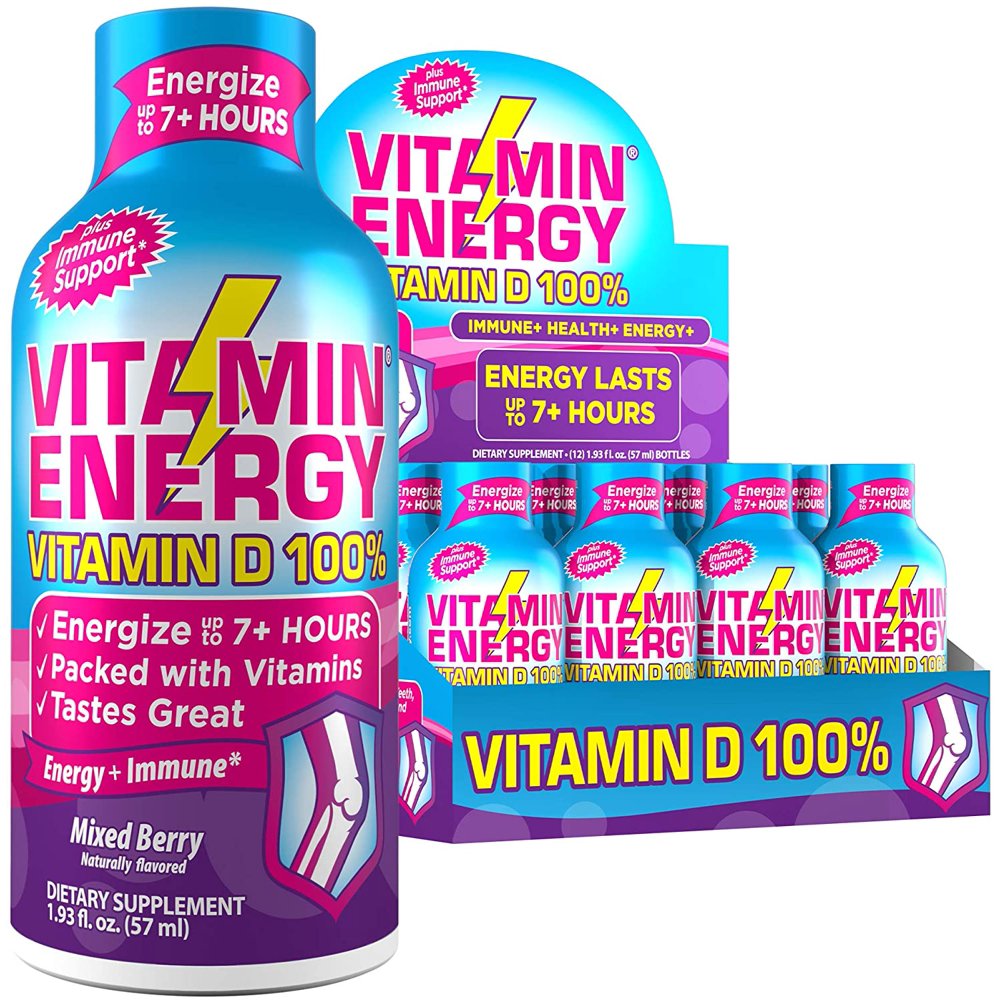 (12 pack) VitaminEnergy™ Vitamin D 100 Energy Shots, Lasts up to 7