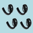 thumbnail image 2 of Renovators Supply Black Wrought Iron Wall Coat Hook Durable 1.6" L Single Hooks forTowel, Kitchenware, Robe or Jacket Wall Mount Rust Resistant Hanger Hooks w/Hardware Pack of 4, 2 of 8