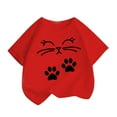 thumbnail image 2 of Piuwrlz T-Shirts Tops for Kids Girls Short Sweatshirt Sleeve Red Size 140, 2 of 8