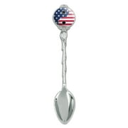 USA Patriotic Yin and Yang American Flag Novelty Collectible Demitasse Tea Coffee Spoon