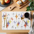 thumbnail image 2 of Orange Purple Diamond Placemats Set of 4, Modern Geometric Middle Century Placemats for Dining Table, Place Mats for Kitchen Tabletop, Waterproof Wipeable Dining Table Mats Set, 2 of 9