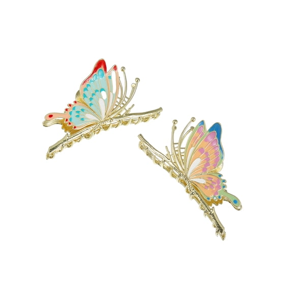 Vocoste 2 Pcs Butterfly Metal Hair Clip Hair Claw for Women Non-Slip Claw Clip Fashion Hair Accessories Gold Tone