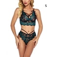 thumbnail image 1 of Ropa interior de encaje sexy para mujer Ropa interior de vendaje Ropa de dormir Ropa de dormir, Verde oscuro, S Jumpingount XX000088-04, 1 of 7