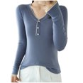thumbnail image 2 of BVOFAR Cozy Sweaters for Women Comfy Ribbed Knit V Neck Tops Button Slim Lightweight Pullover Casual Long Sleeve Fashion Jumpers, 2 of 3