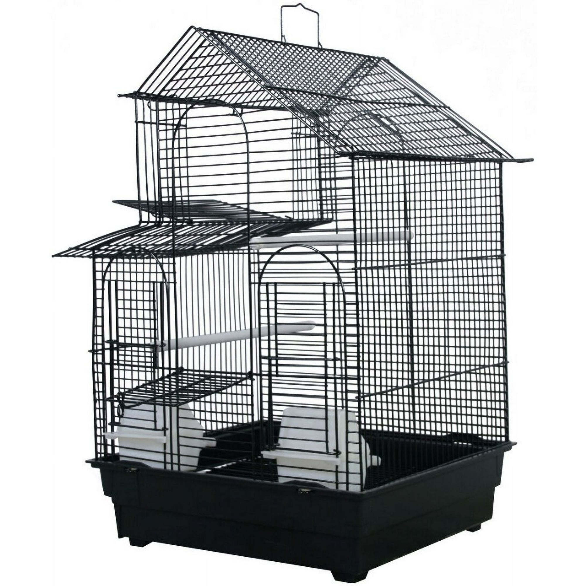 AE Cage Company House Top Bird Cage Black [Bird Cages, Bird Supplies] 1 count