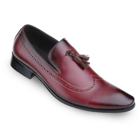 Mio Marino Mens Leather Tassel Dress Shoes