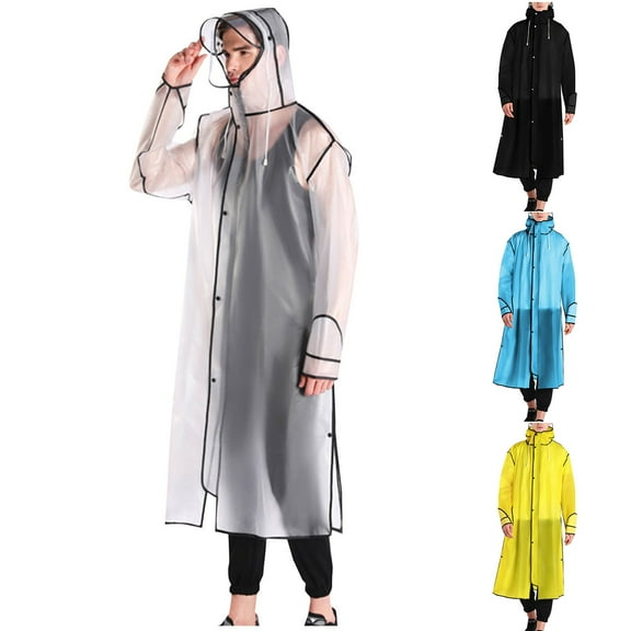 Sentmoon Lightweight Rain Jacket Women Long Sleeve Raincoats for Women with Hood Solid Color Breathable Waterproof with zipper Ponchos for Hiking & Camping Yellow XXL