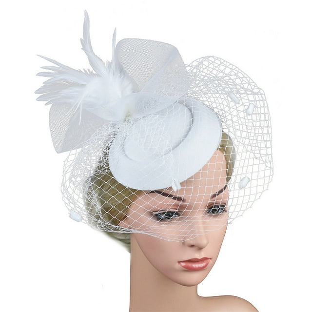 Chapeau de Fascinateur Blanc pour Filles et Femmes