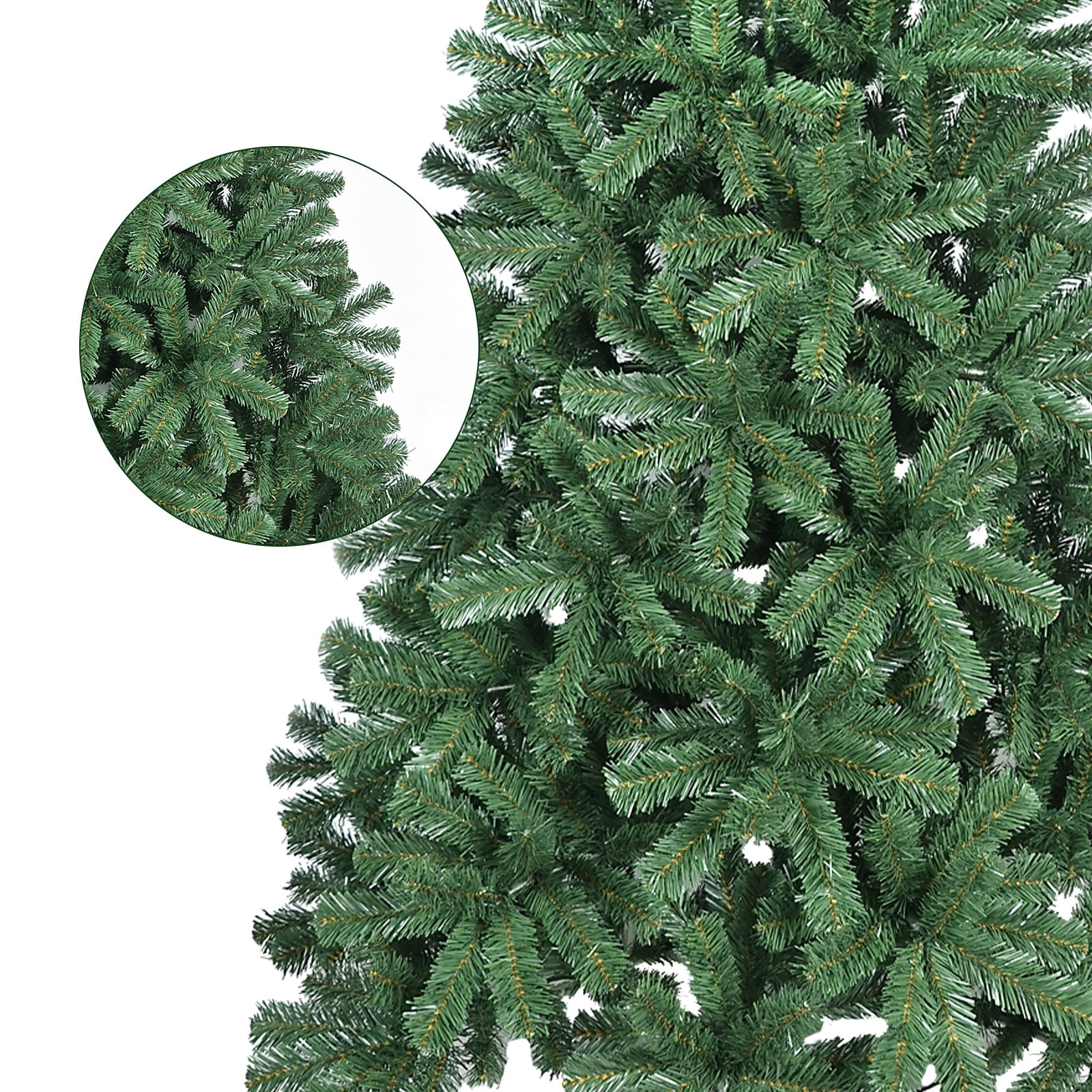 7ft Artificial Christmas Tree with 774 PVC Tips, Hinged Branches, Metal Stand