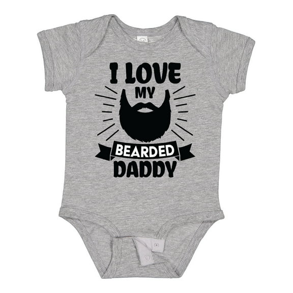 Inktastic I Love My Bearded Daddy with Beard Silhouette Boys or Girls Baby Bodysuit