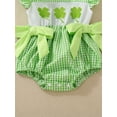 thumbnail image 6 of AJIWYH Valentines Day/St Patricks Day Baby Girl Outfit Love/Clover Romper Cute One-Piece Clothes Green,3-6 Months, 6 of 9