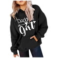 thumbnail image 2 of SONXAHE Toddler Girl's Daddy's Toddler Girl Arrow Heart Text Hoodie Long Sleeve Casual Pullover Family Hooded Sweatshirt,Black, 2 of 4