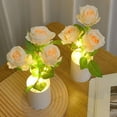 thumbnail image 5 of Artificial Flower Night Light, Rose Flower with Vase Lamp, LED Desktop Decorative Landscape Lights for Festival Party Home Decor Atmosphere Light Gifts, 5 of 6