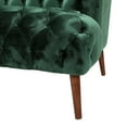 thumbnail image 5 of Christopher Knight Home 3-Seat Velvet Tufted Sofa, Contemporary Couch with Wooden Legs, Emerald, 5 of 9
