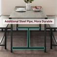 thumbnail image 6 of Dining Table Set for 4, Rectangular Kitchen Table Set with 2 Metal Wood Benches, 3 Piece Dining Table Set for Small Space, Apartment, Retro Gray, 6 of 6