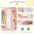 thumbnail image 5 of Curipeer Kids Dress up Storage with Mirror & Bookshelves, Wood Armoire Wardrobe Closet for Bedroom,Pink, 5 of 8