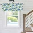 thumbnail image 5 of Summer Blue Flower Window Valance for Kitchen, Country Watercolor Floral Green Leaf Rod Pocket Short Curtain for Small Windows, Light Filtering Decorative Valance, 60 x 18 Inch, 1 Panel, 5 of 9