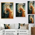 thumbnail image 4 of Designart "Ink Storm White, Blue, and Orange Fusion II" Abstract Canvas Wall Art - Modern Gold Abstract Painting Bedroom Canvas Wall Art, 4 of 6