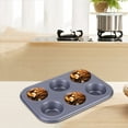 thumbnail image 5 of LYCAQL 2PCS Carbon steel Muffin Baking Pan Cupcake Tray 6 Cup Nonstick Cake Molds Large Silicon Bakeware, BPA Free, Dishwasher Microwave Safe (6 Cup Size, Grey), 5 of 5