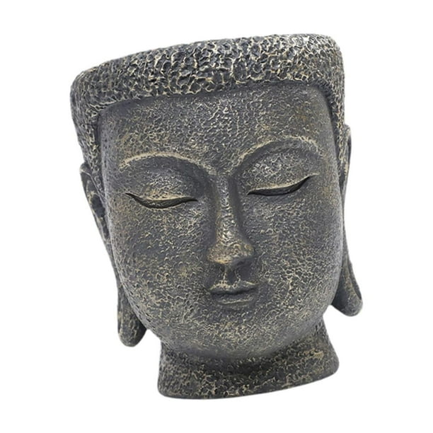 Maceta con cabeza de Buda de resina, decoración creativa, regalo, planta decorativa Estilo C