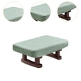 thumbnail image 2 of Reposapiés otomano pequeño con patas de madera, banco, taburete rectangular para cambiar zapatos Azul marino, 2 of 9