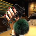 thumbnail image 1 of Funda de teléfono de lujo con bola de pelo suave y correa de cristal para iPhone, 13, 12, 11 Pro MAX, 7, 8 Plus, 5S, purpurina, abeja, Coque para Samsung S21Ultra Fivean unisex, 1 of 2