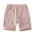 thumbnail image 4 of NAISIBABY Boys Pull-On Shorts, Cotton Performance with Pockets Elastic Waist Summer Casual Sports Shorts Pink 2T, 4 of 8