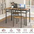 thumbnail image 4 of Dining Set for 4 Kitchen Table with 4 Upholstered Chairs, Rustic Brown, 4 of 9
